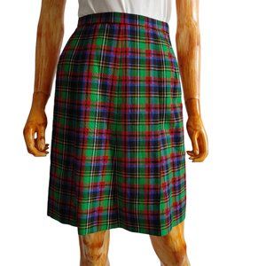 CARDINALI rare multicolor plaid vintage 1970's sample a-line skirt